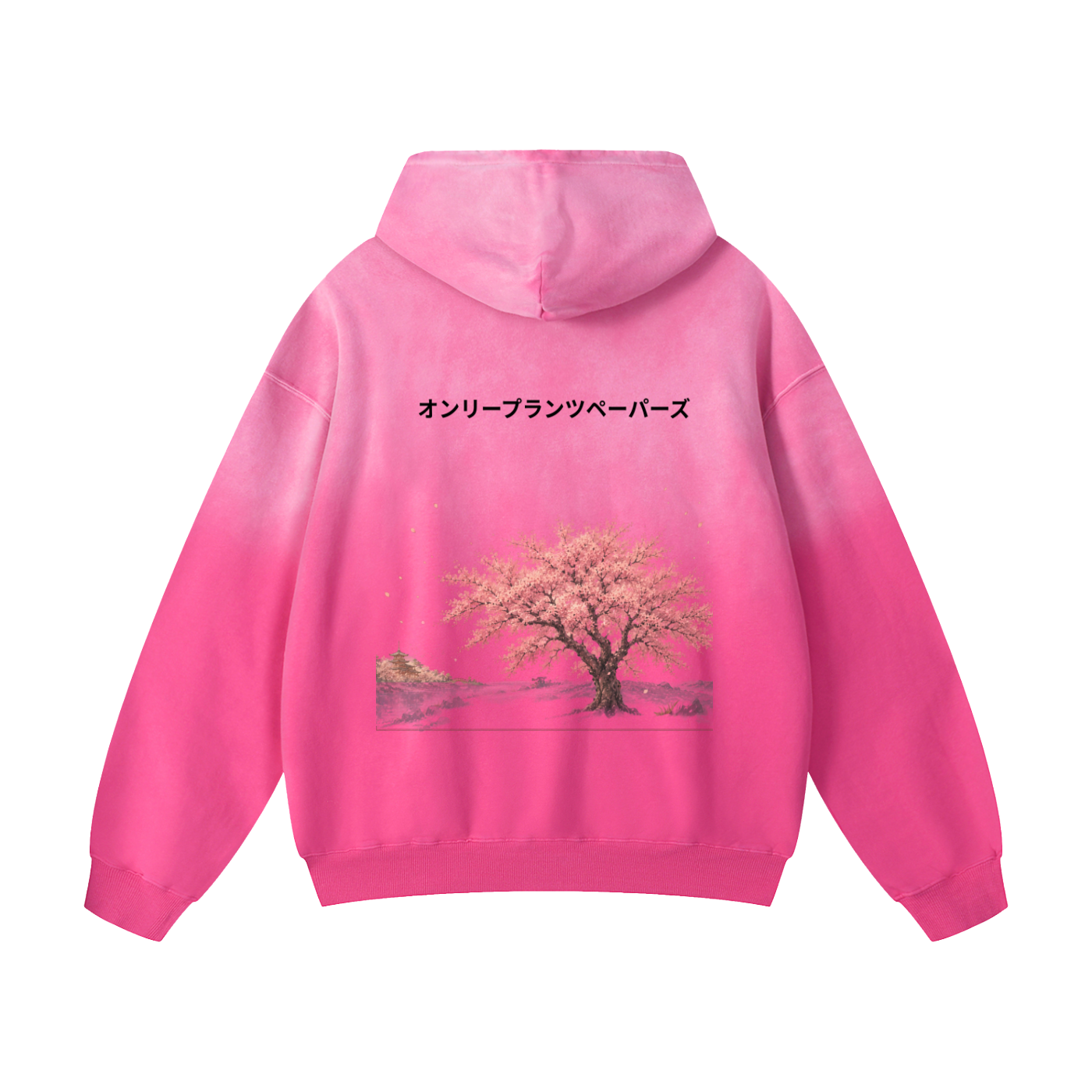 Heavyweight Sunfade Oversized ONLY PLANTS PAPERS Hanami Hoodie