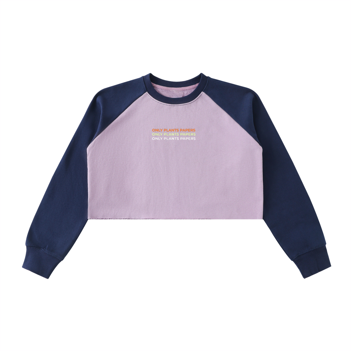 Only Plants Papers | Barcode Women's Crop Sweatshirt Raglan Crop Sweatshirt, Colorblock