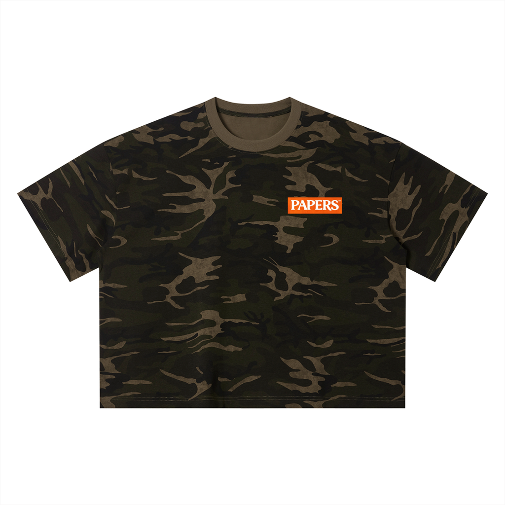 Unisex Oversized Camo Boxy T-Shirt | OnlyPlants Papers