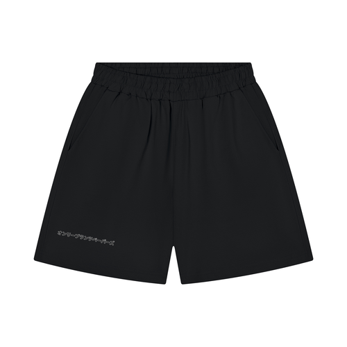 katakana,black,shorts,lightweight