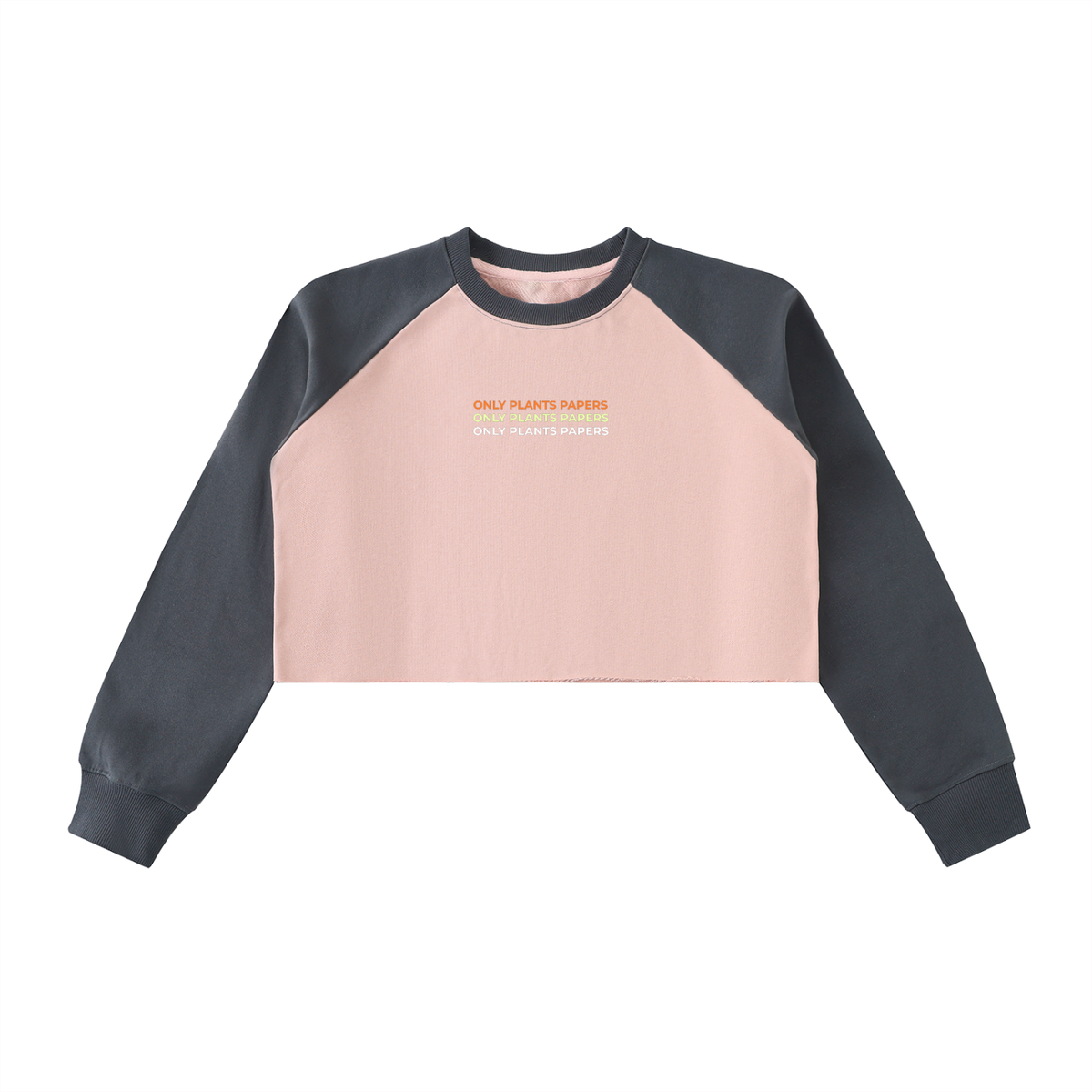 Only Plants Papers | Barcode Women's Crop Sweatshirt Raglan Crop Sweatshirt, Colorblock