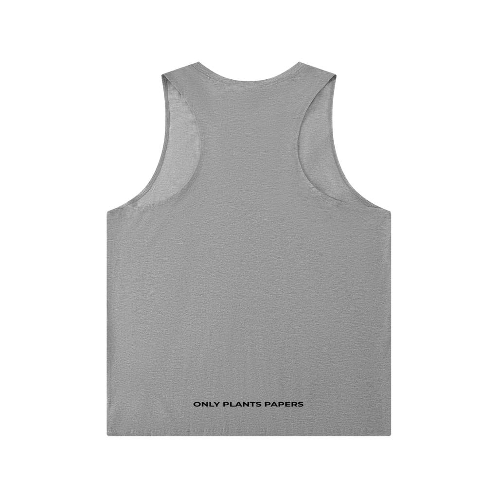Men's Solid Color Crewneck Katakana Tank