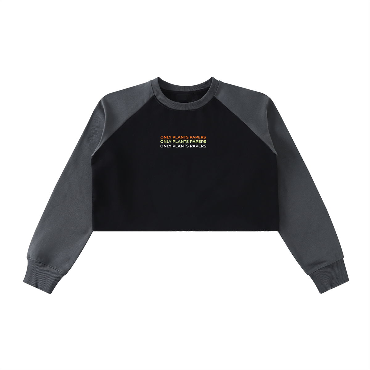 Only Plants Papers | Barcode Women's Crop Sweatshirt Raglan Crop Sweatshirt, Colorblock
