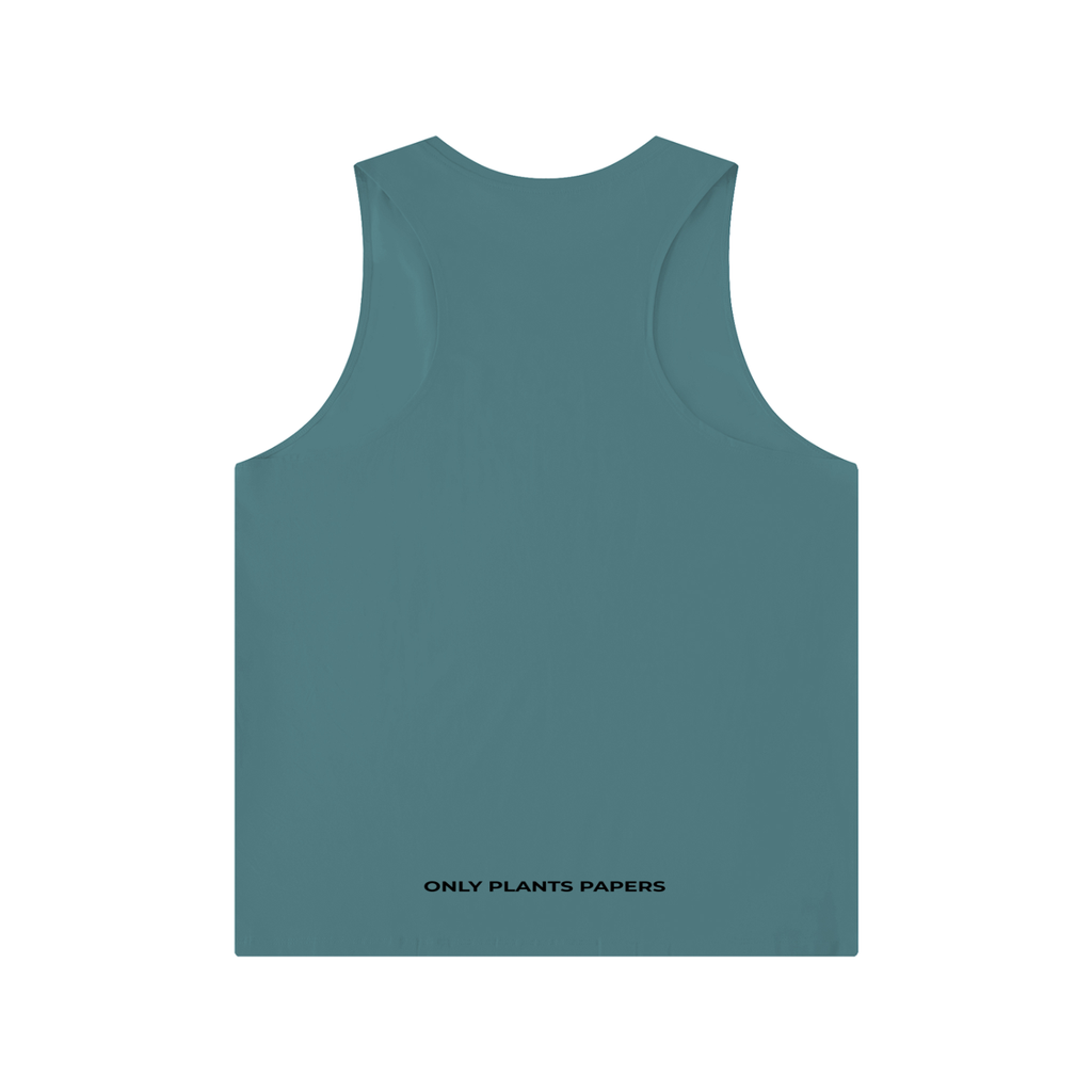 Men's Solid Color Crewneck Katakana Tank